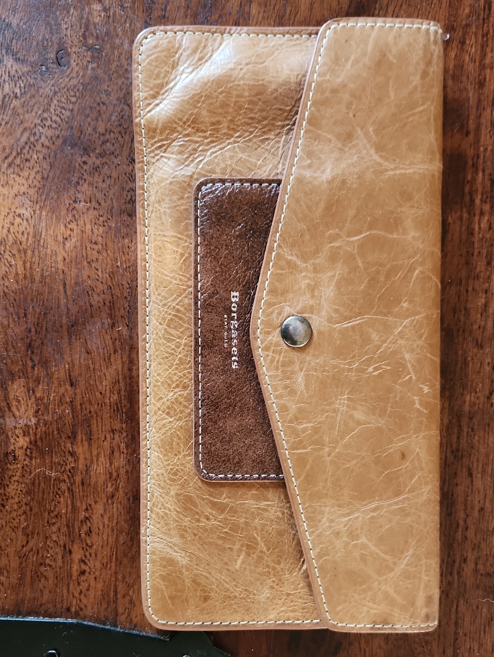 Tan Leather Envelope Wallet